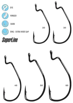 Gamakatsu SuperLine Worm Hooks Offset Shank Extra Wide Gap -Fishing Journey Shop gamsupworhoo1 41180.1651015418